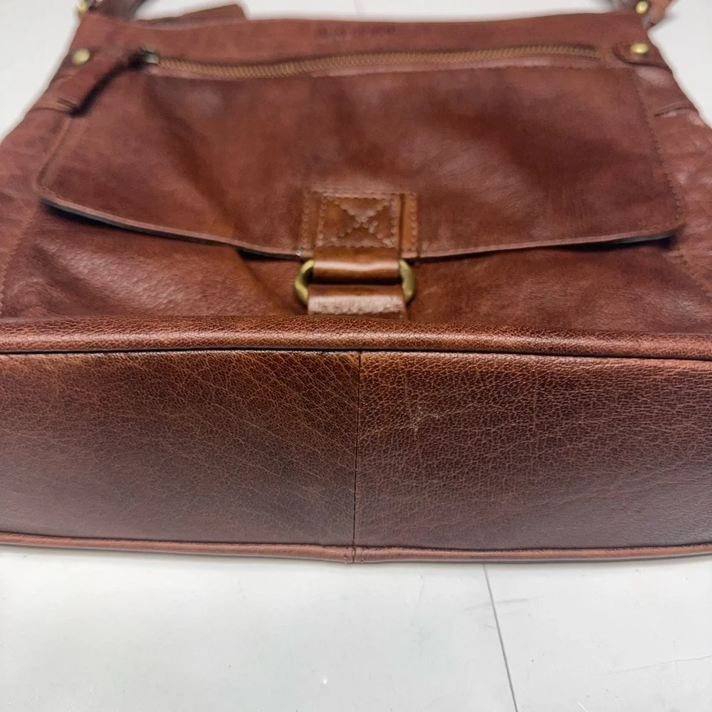 Vintage Leder Buck Brown Leather Crossbody Bag
